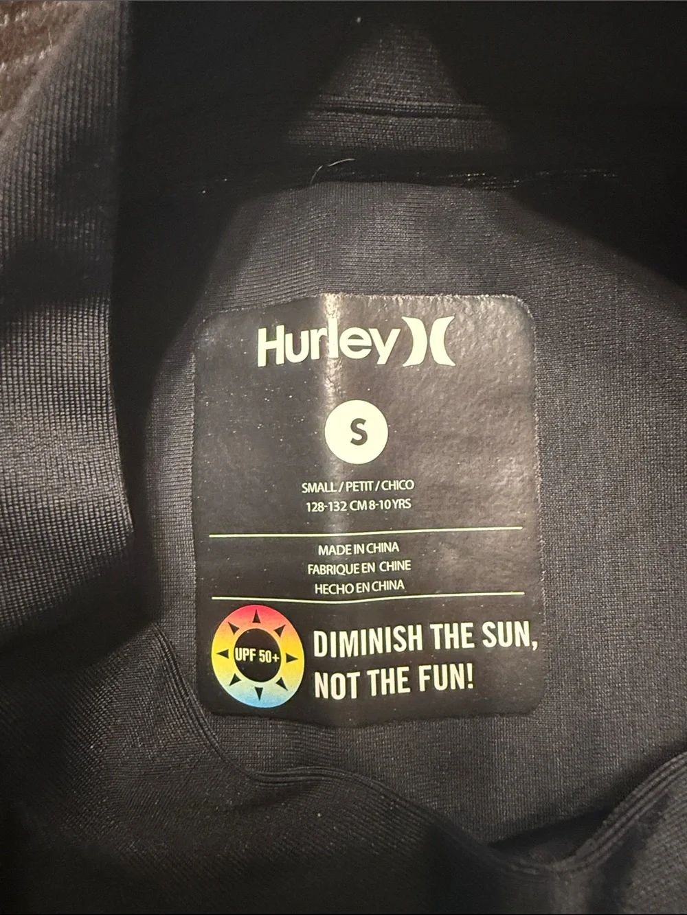 Hurley Black Kids' Rash Guard with Rainbow Logo